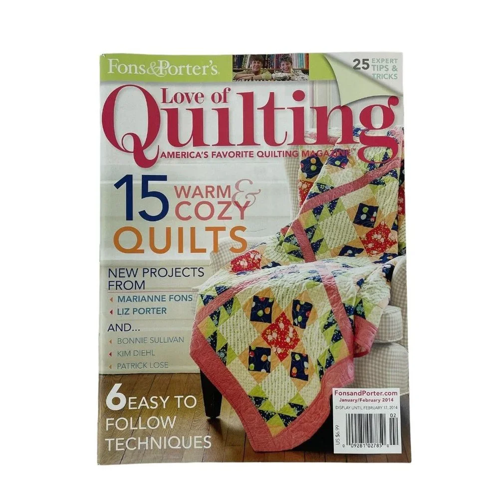 Fons & Porter Love of‎ Quilting Magazines 2014/2015 Lot of 5